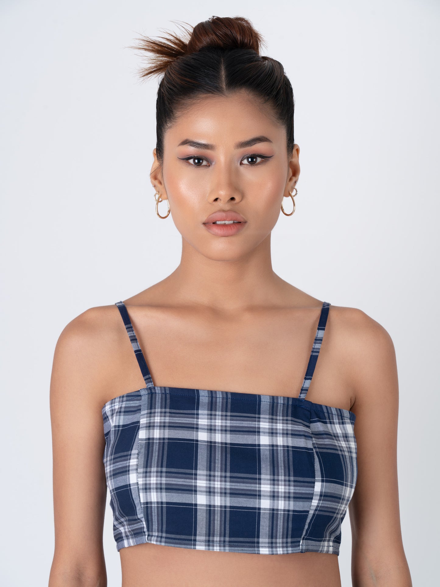 Navy check Cami Top & Waist Pants - Co-Ord set