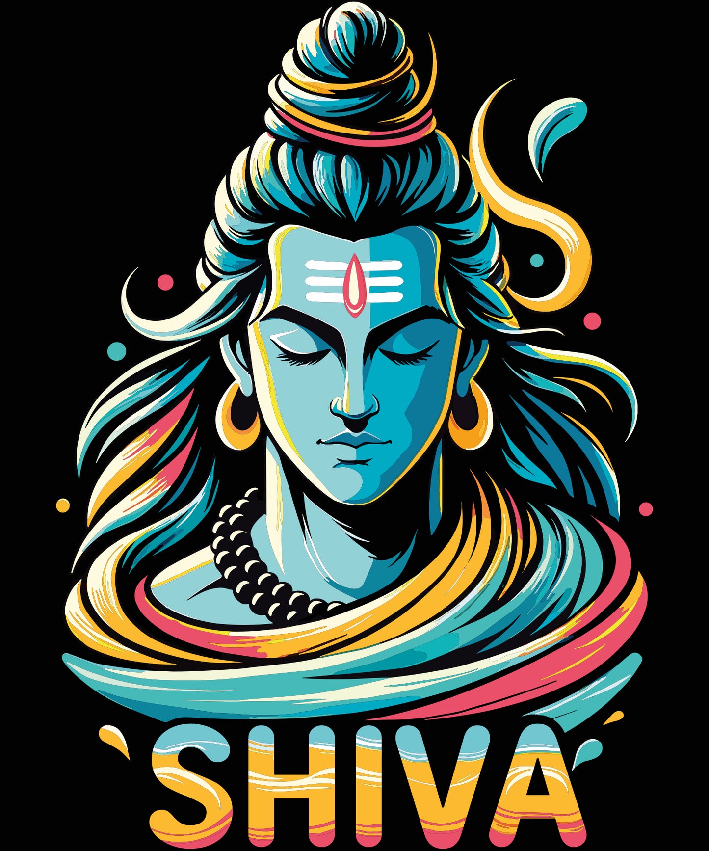 Shiva Black DropShoulder T-Shirt