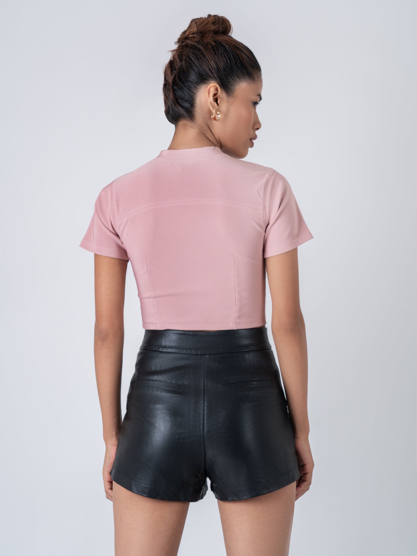 Classic Rose Rib Crop Tee