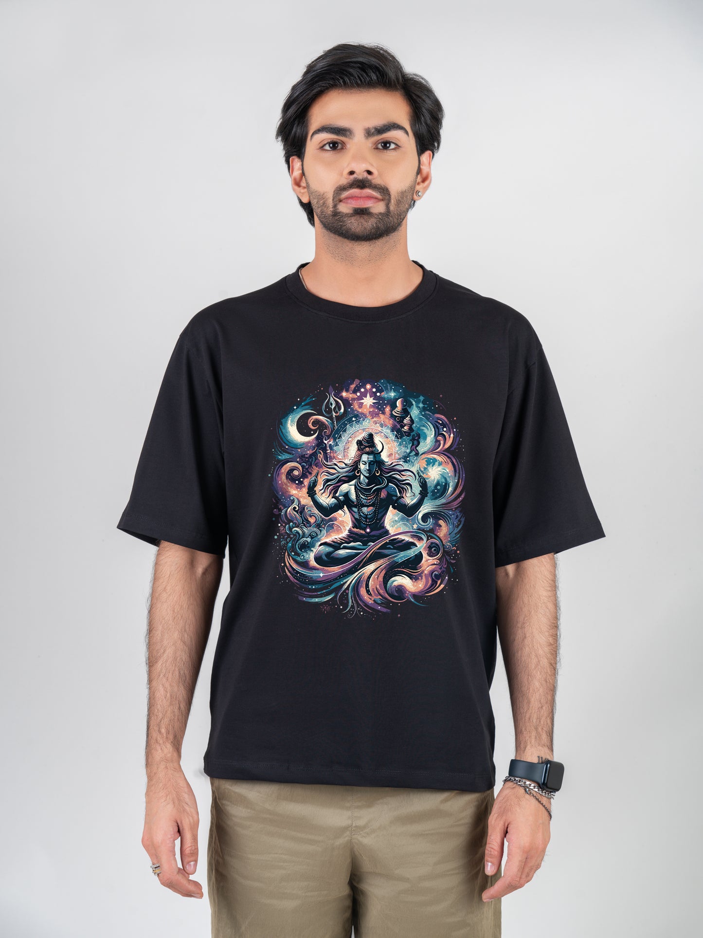 Lord Shiva Black DropShoulder T-Shirt