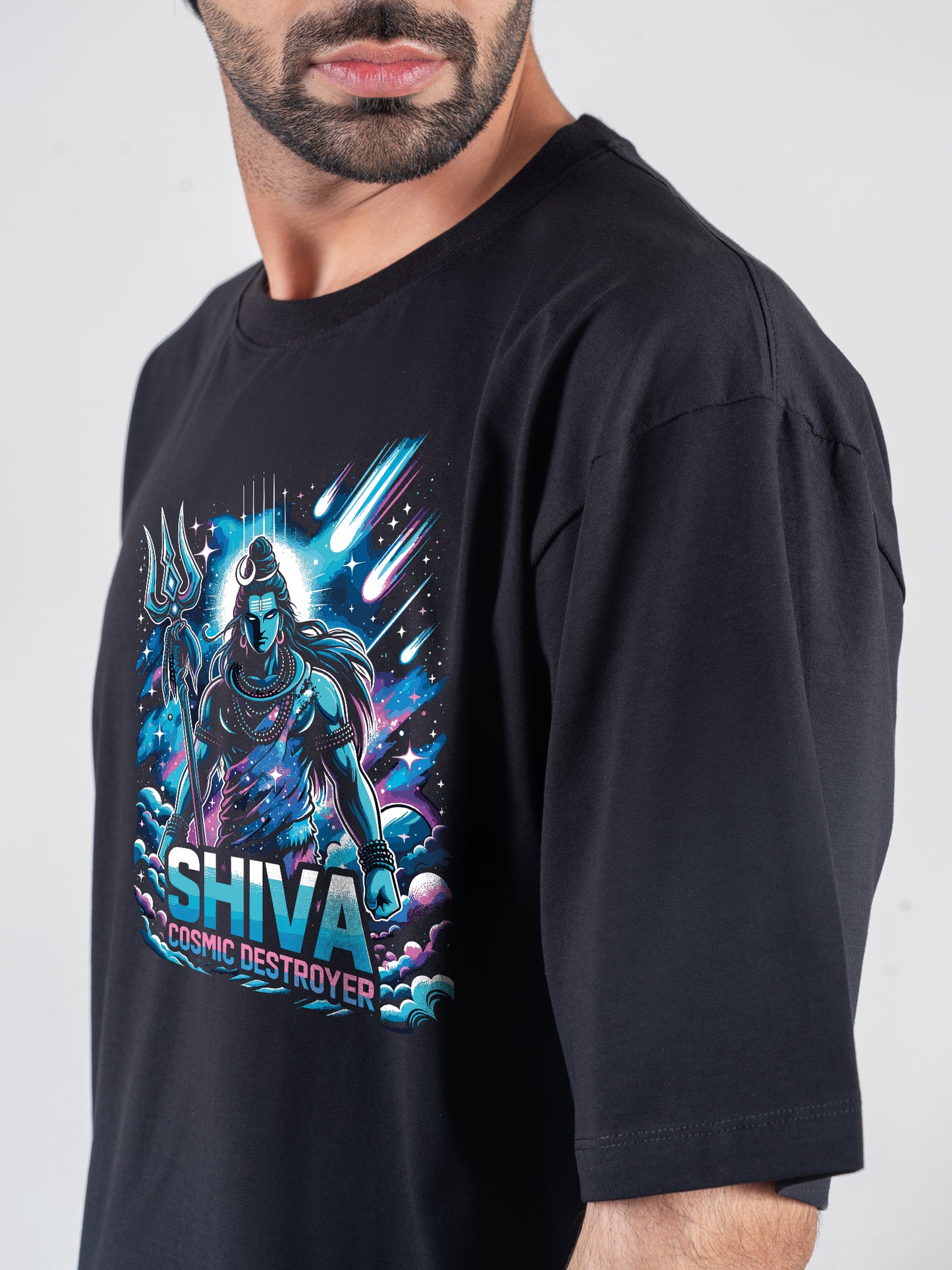 Shiva - Cosmic Destroyer Black DropShoulder T-Shirt