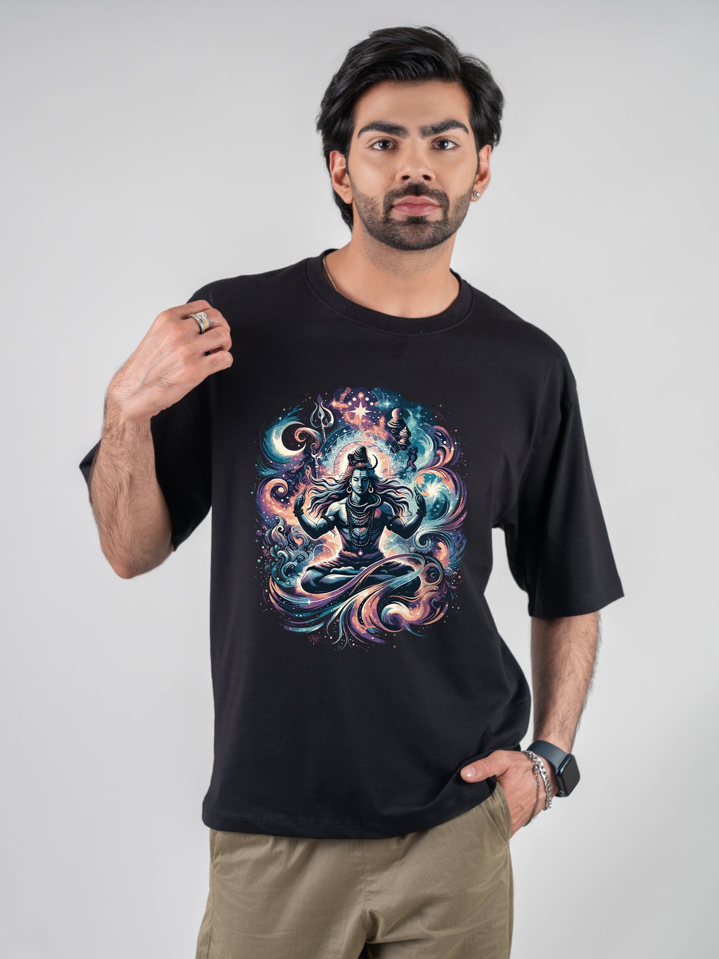 Lord Shiva Black DropShoulder T-Shirt