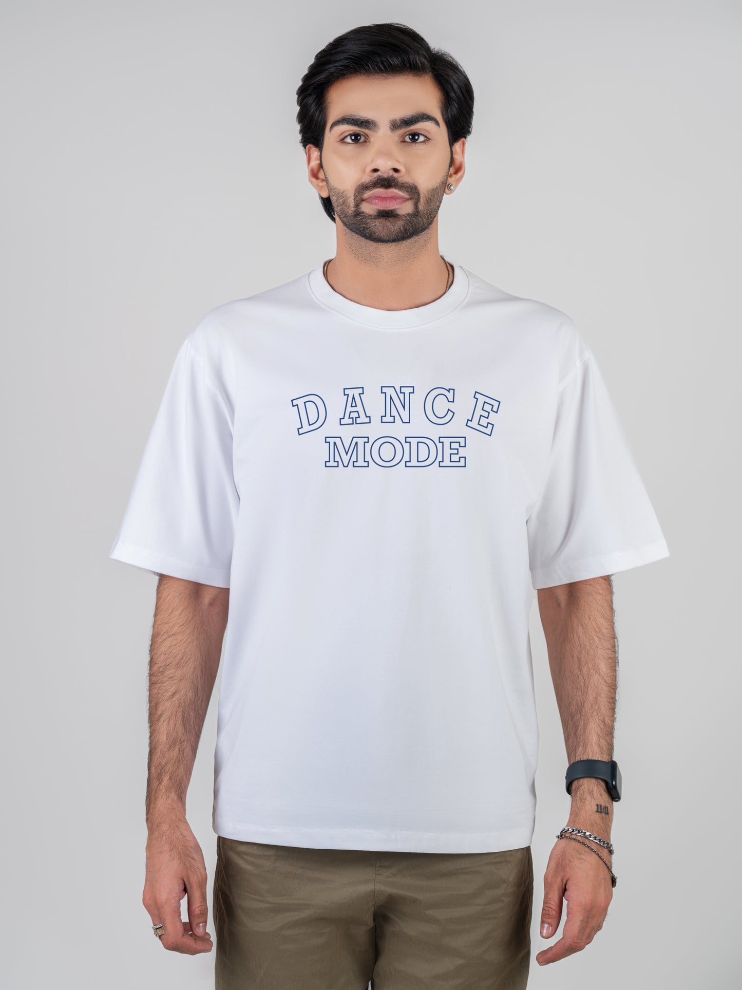 Dance Mode Dropshoulder Cotten White T-Shirt