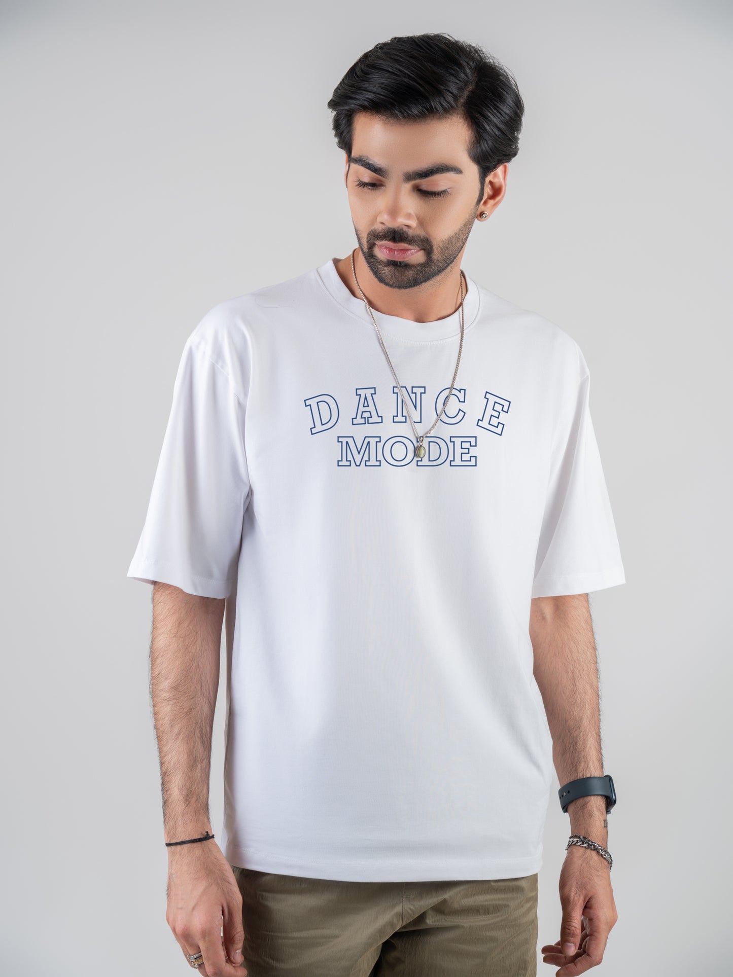 Dance Mode Dropshoulder Cotten White T-Shirt