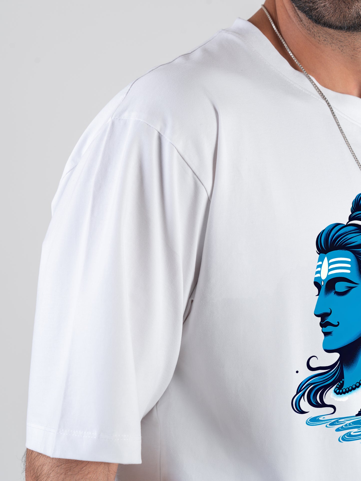 Shiva White DropShoulder T-Shirt