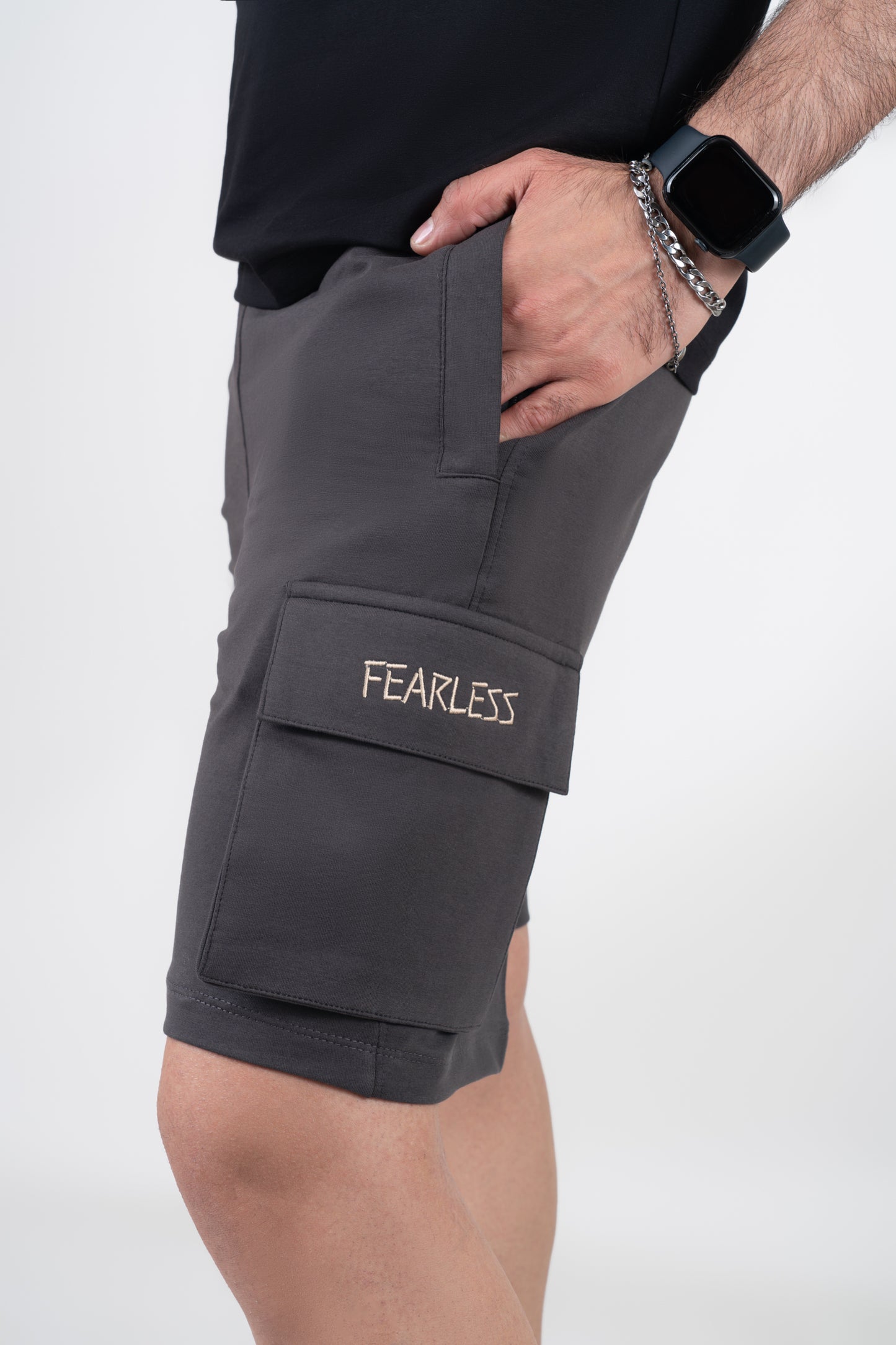 Fearless Cargo Shorts For Men - Steel Grey
