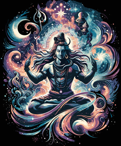 Lord Shiva Black DropShoulder T-Shirt