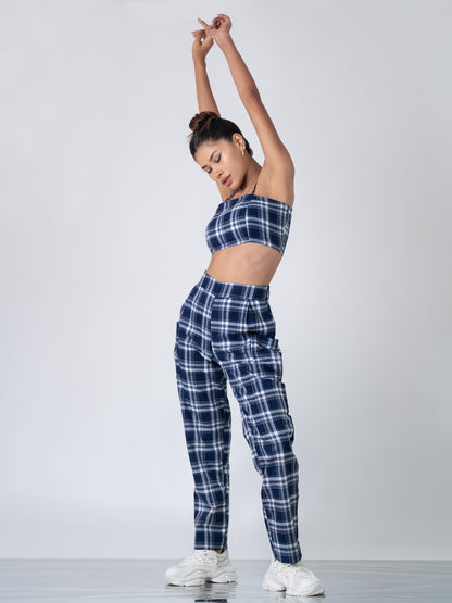 Navy check Cami Top & Waist Pants - Co-Ord set