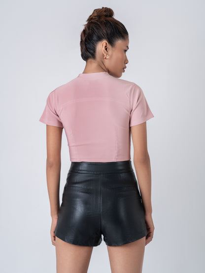 Classic Rose Rib Crop Tee