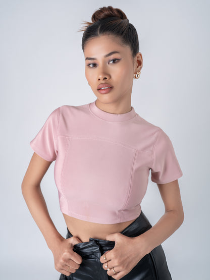 Classic Rose Rib Crop Tee