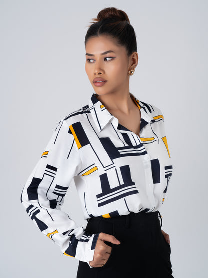 Pop Art Print Drop Shoulder oversized Shirt Women