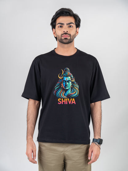 Shiva Black DropShoulder T-Shirt