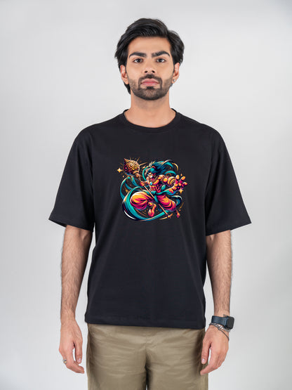 Modern Hanuman Black DropShoulder T-Shirt