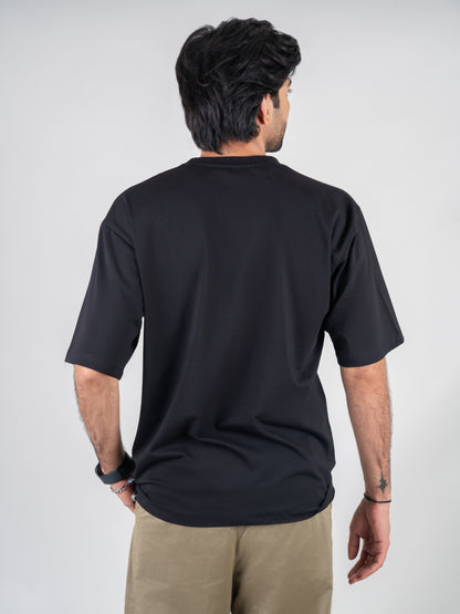 Classic Plain Black Dropshoulder T-shirt