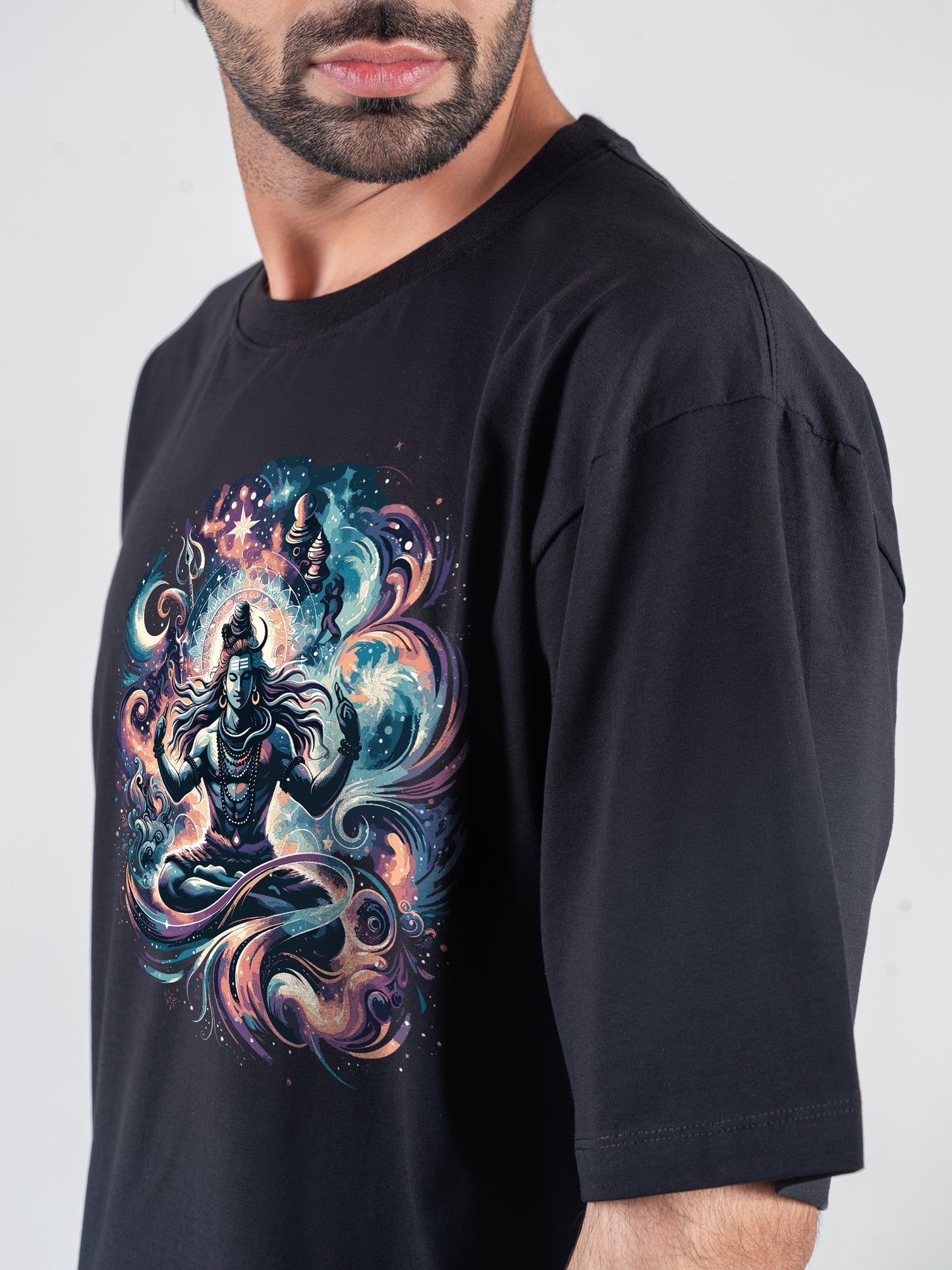 Lord Shiva Black DropShoulder T-Shirt