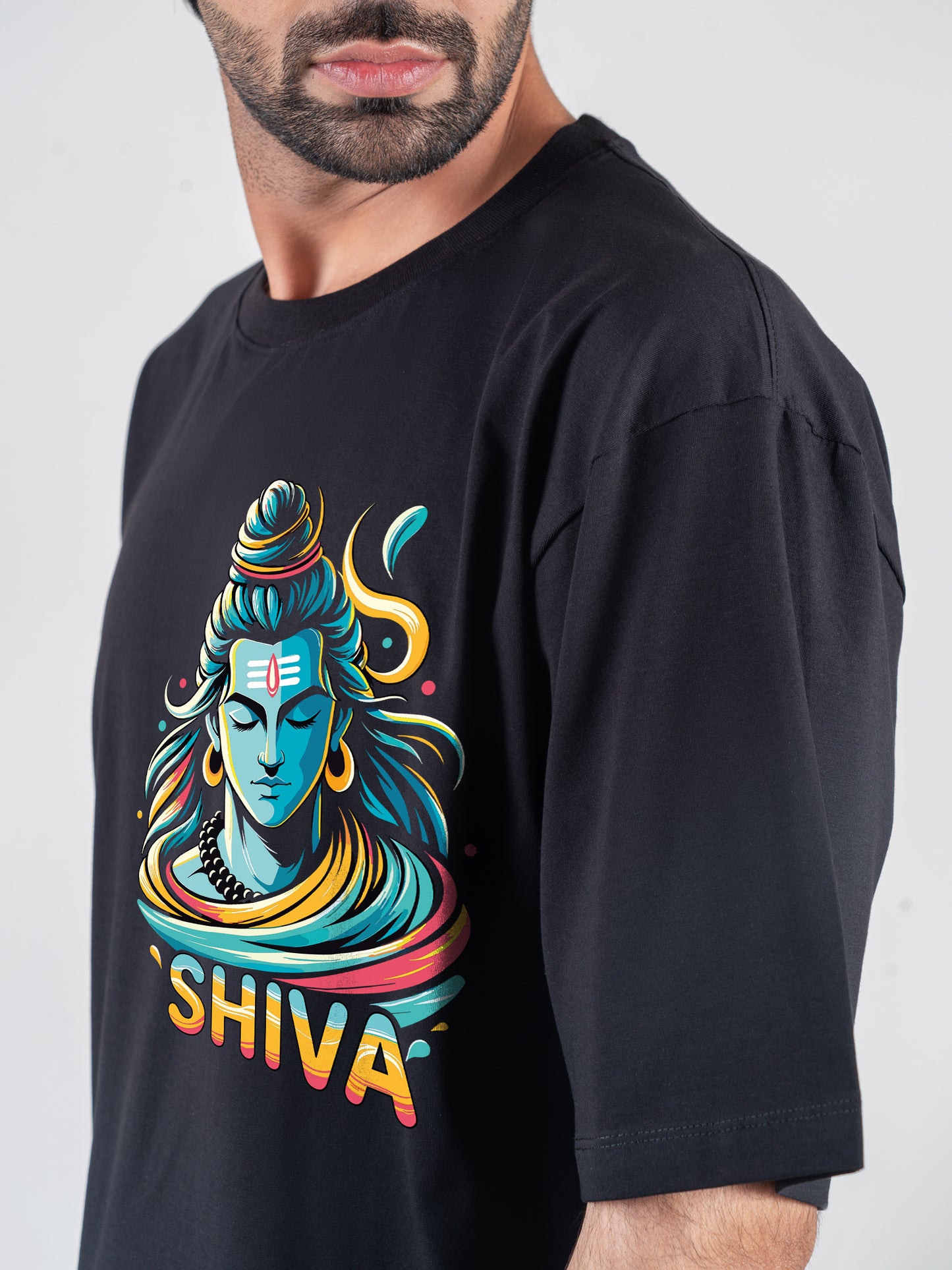 Shiva Black DropShoulder T-Shirt