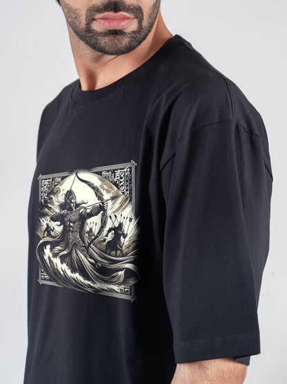 Karna Black DropShoulder T-Shirt