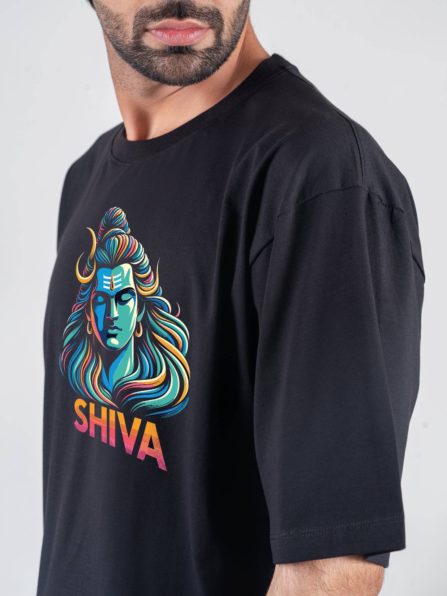 Shiva Black DropShoulder T-Shirt