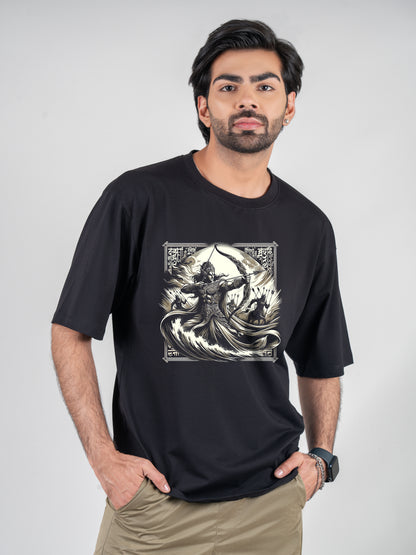 Karna Black DropShoulder T-Shirt