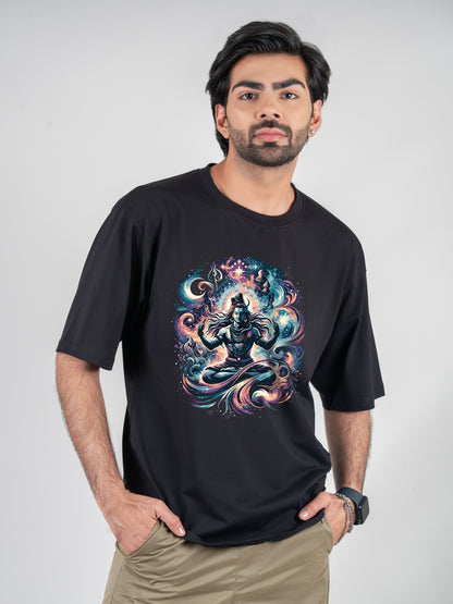 Lord Shiva Black DropShoulder T-Shirt