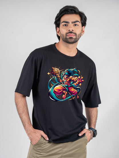 Modern Hanuman Black DropShoulder T-Shirt