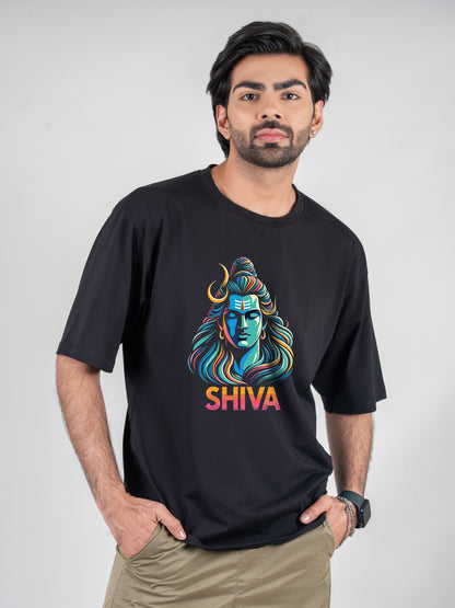 Shiva Black DropShoulder T-Shirt