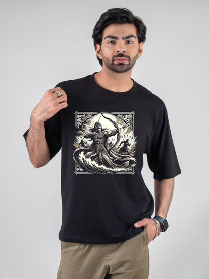 Karna Black DropShoulder T-Shirt