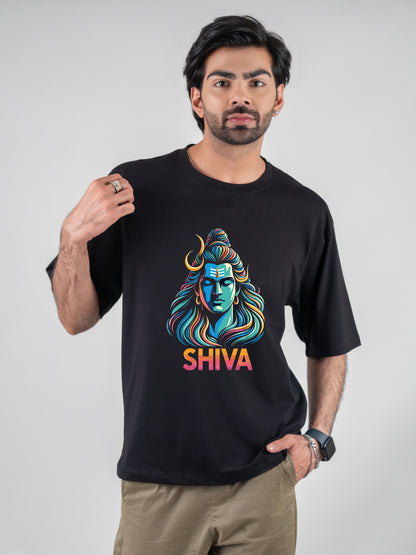 Shiva Black DropShoulder T-Shirt