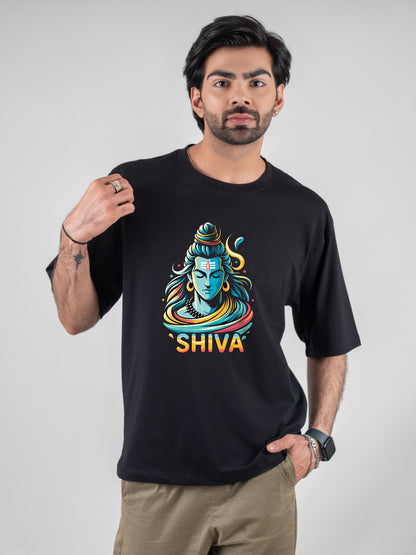 Shiva Black DropShoulder T-Shirt