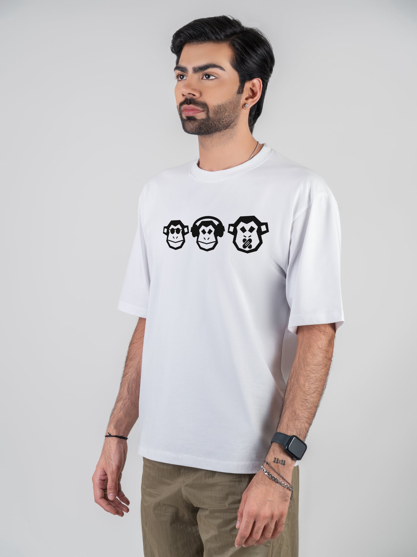 Modern Monkeys Drop-Shoulder T-Shirt - Embrace Minimalism with Style"