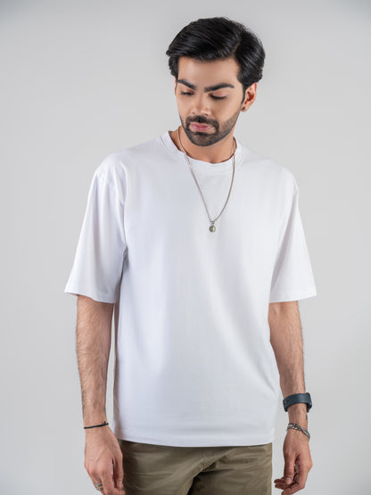 Classic Plain White Dropshoulder T-shirt