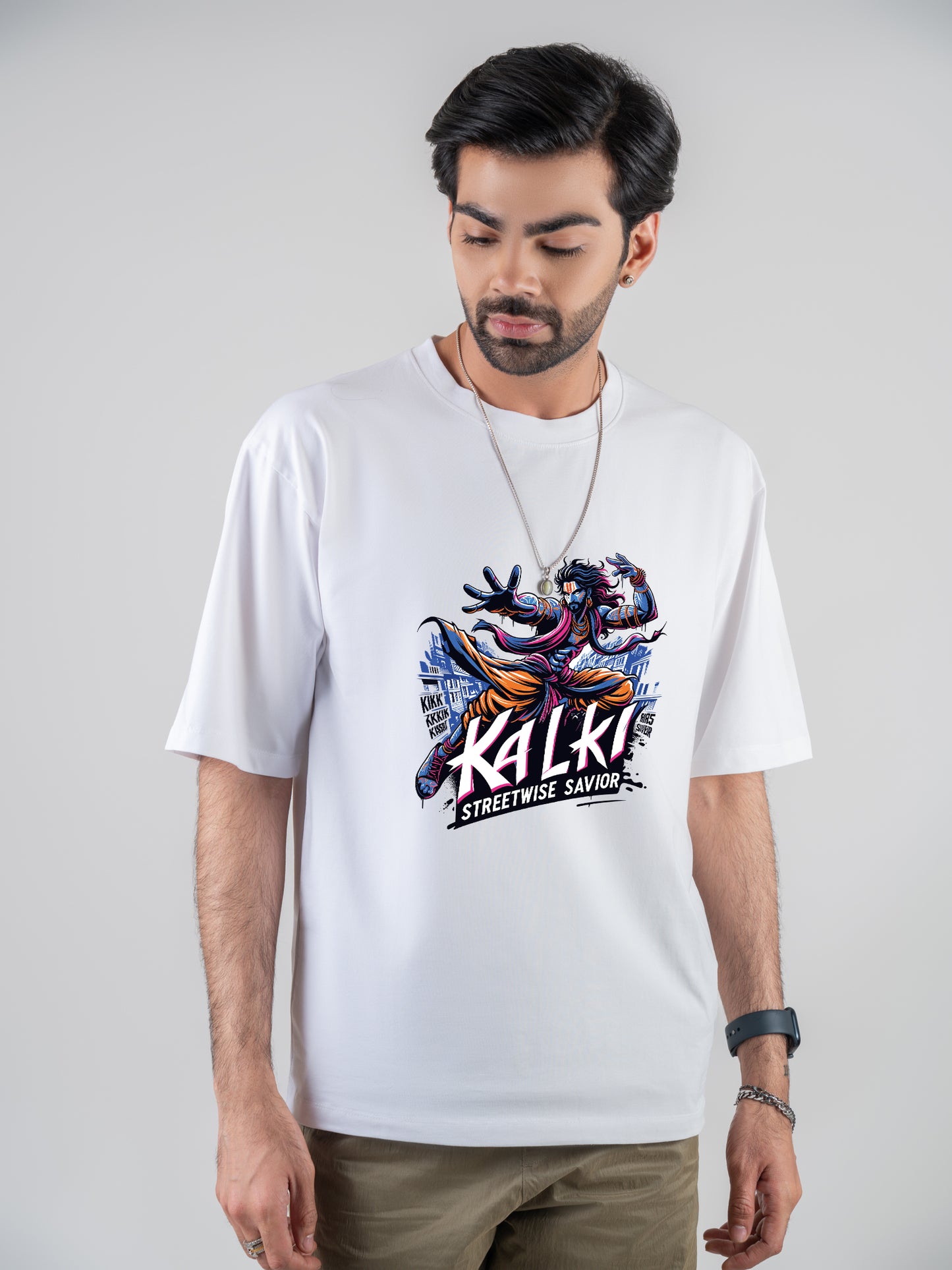 Kalki White DropShoulder T-Shirt