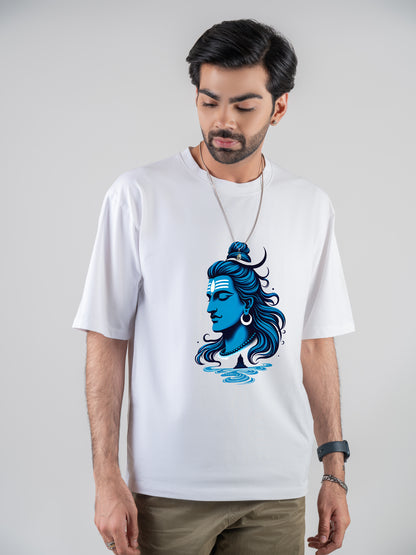 Shiva White DropShoulder T-Shirt