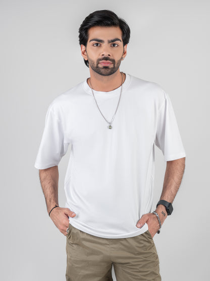 Classic Plain White Dropshoulder T-shirt