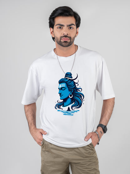 Shiva White DropShoulder T-Shirt