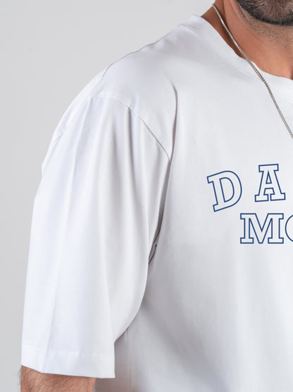 Dance Mode Dropshoulder Cotten White T-Shirt