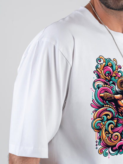 Shri Ram White DropShoulder T-Shirt