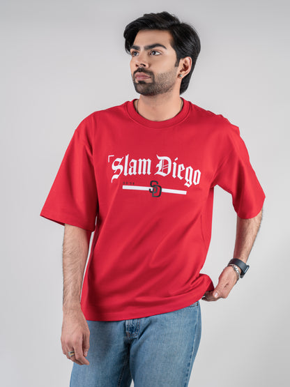 Slam Diego Printed Cotton Oversized Tshirt For Men