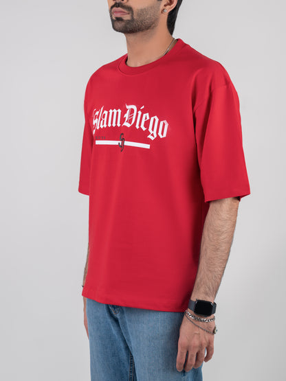 Slam Diego Printed Cotton Oversized Tshirt For Men