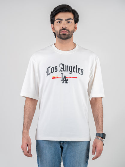 Los Angeles Printed Cotton Oversized Tshirt For Men