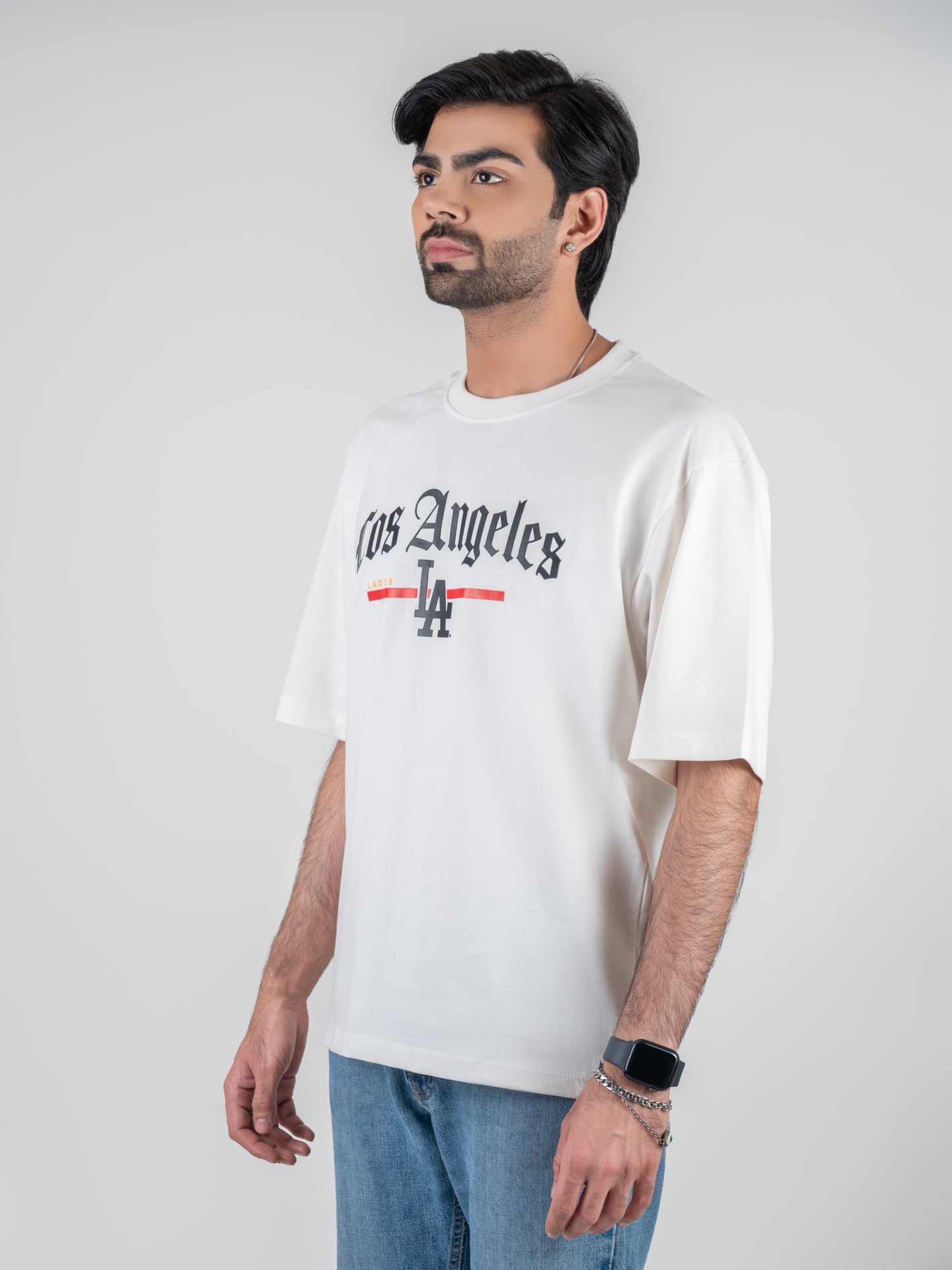 Los Angeles Printed Cotton Oversized Tshirt For Men