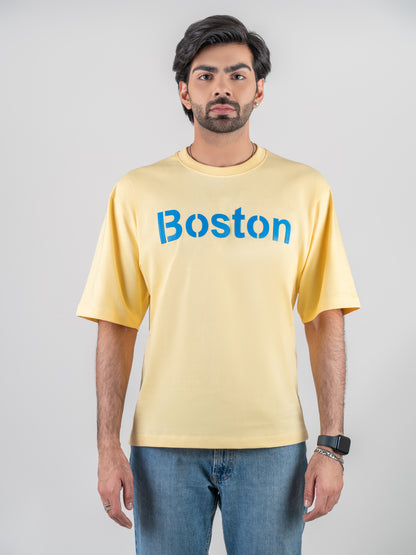 Boston Printed Cotton Oversized Tshirt For Men