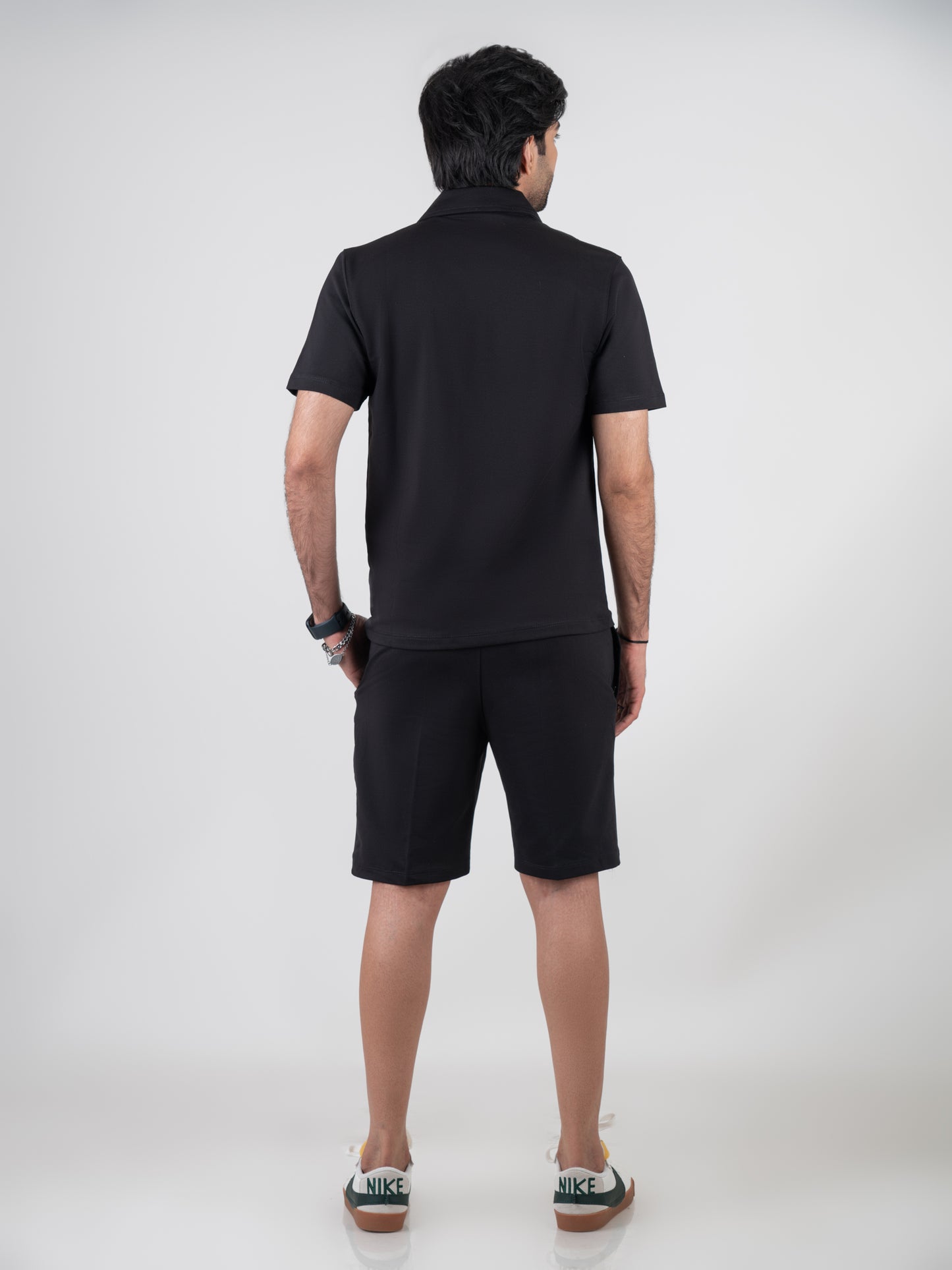 Black Shirt & Shorts Co-Ords For Men
