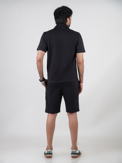 Black Shirt & Shorts Co-Ords For Men