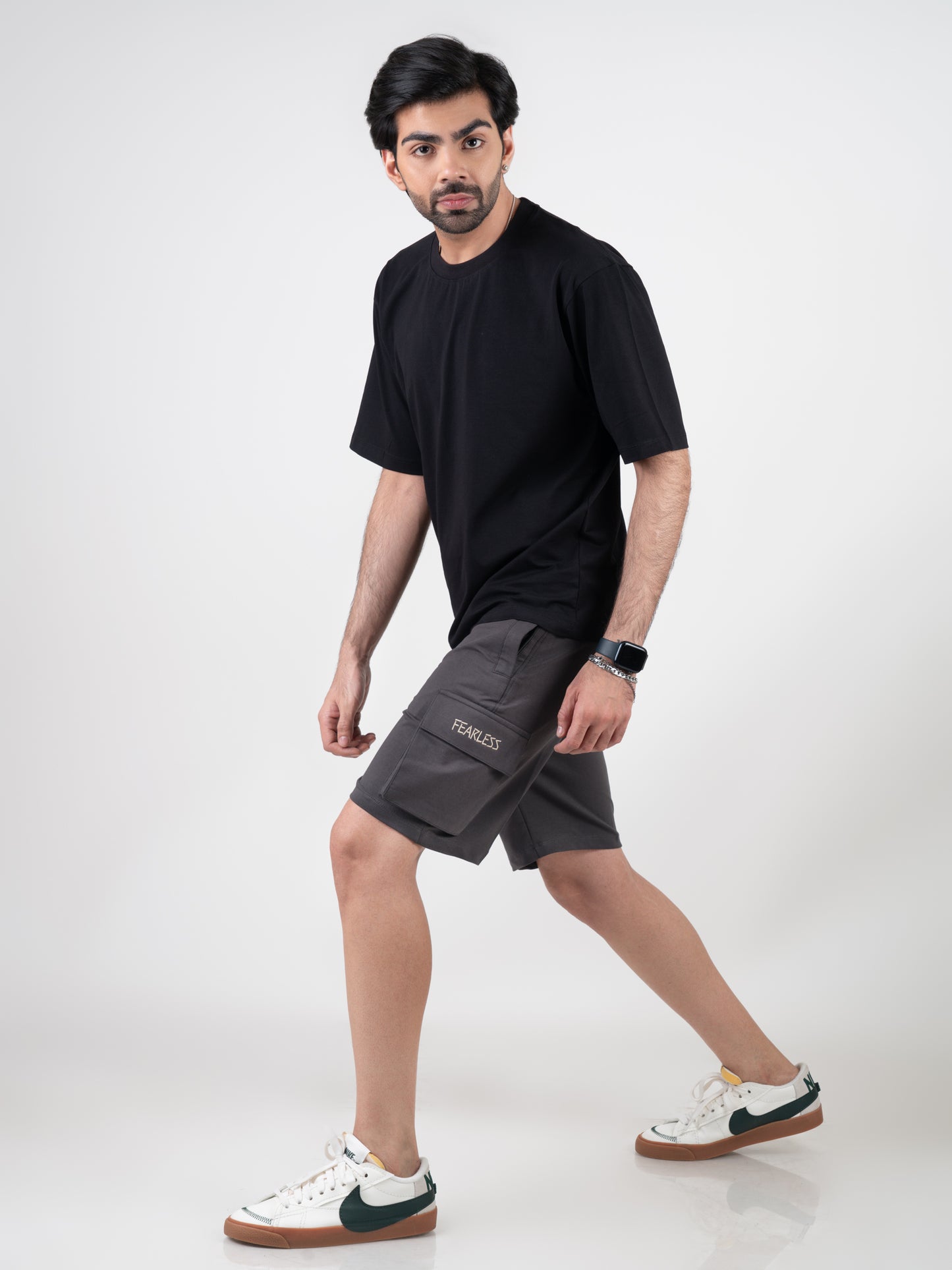 Fearless Cargo Shorts For Men - Steel Grey