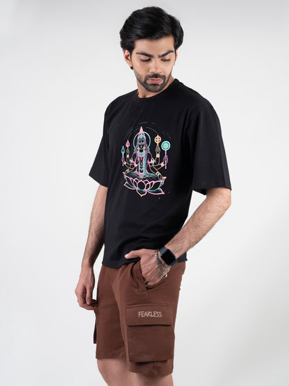 Maa Lakshmi Black DropShoulder T-Shirt