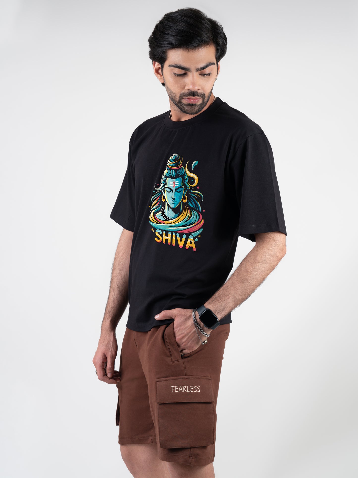 Shiva Black DropShoulder T-Shirt