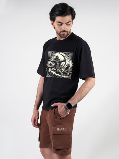 Karna Black DropShoulder T-Shirt