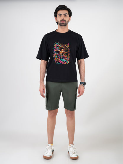 Shri Ram Black DropShoulder T-Shirt