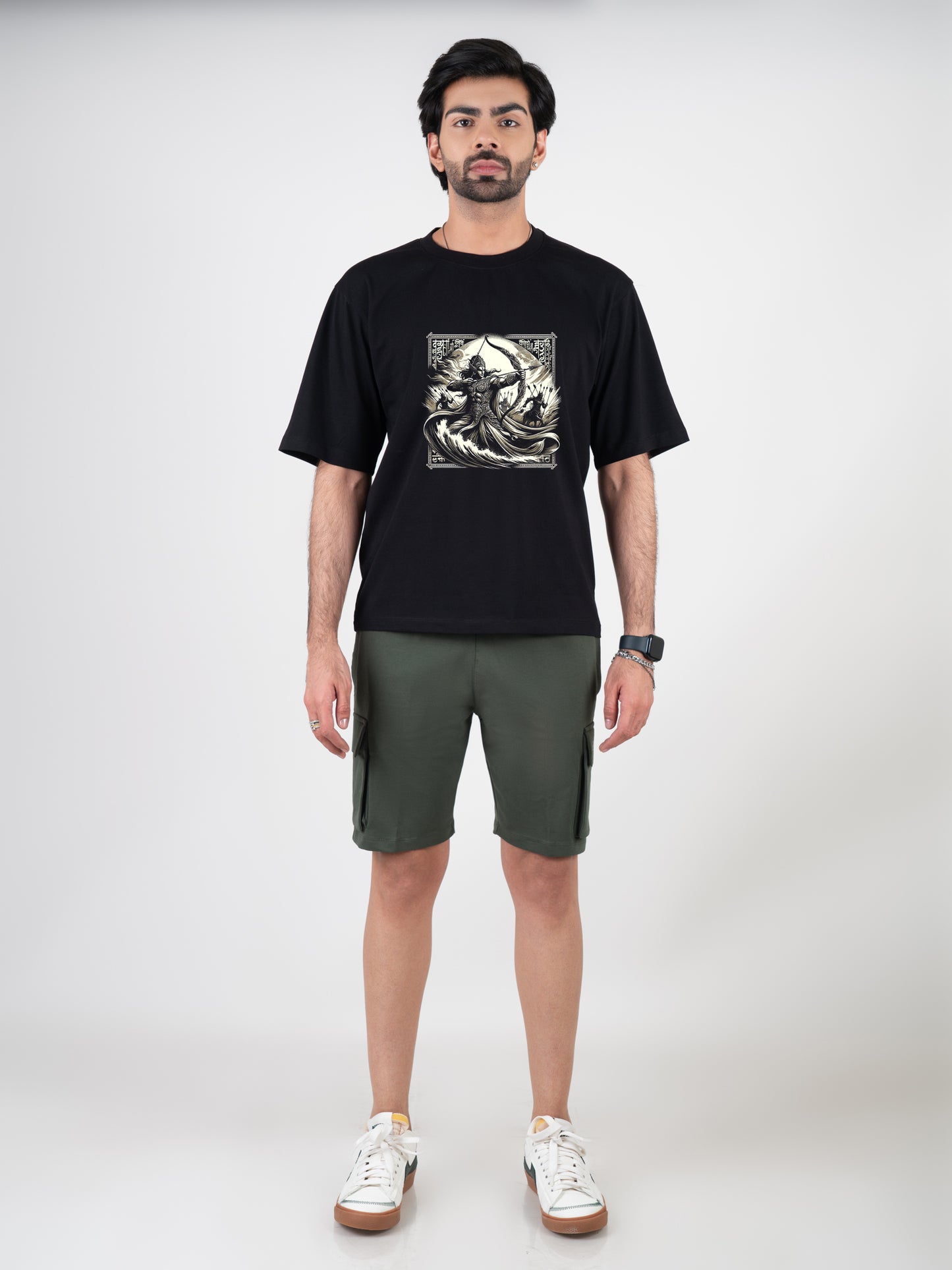 Karna Black DropShoulder T-Shirt